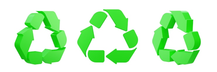 PSD ikona recyklingu 3d renderowania przejrzystych widoków elementów izometrycznych