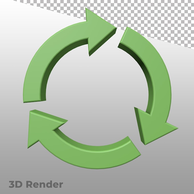 PSD ikona recyklingu renderowania 3d