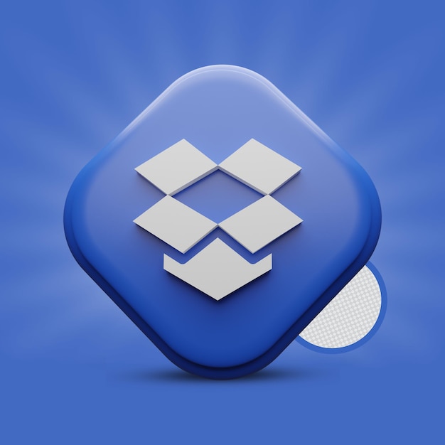 PSD ikona renderowania 3d dropbox