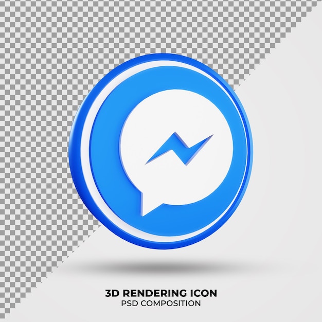 PSD ikona renderowania 3d facebook messenger