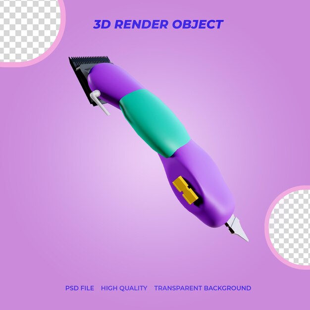 PSD ikona renderowania 3d golarka elektryczna