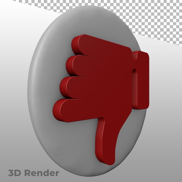 Ikona Renderowania 3d Kciuka W Górę I W Dół