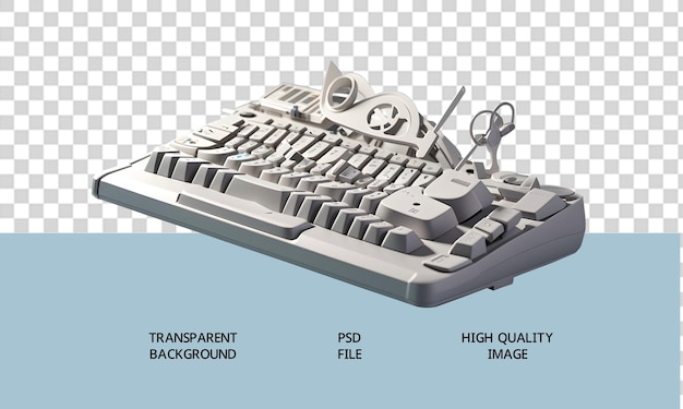 PSD ikona renderowania 3d klawiatury psd