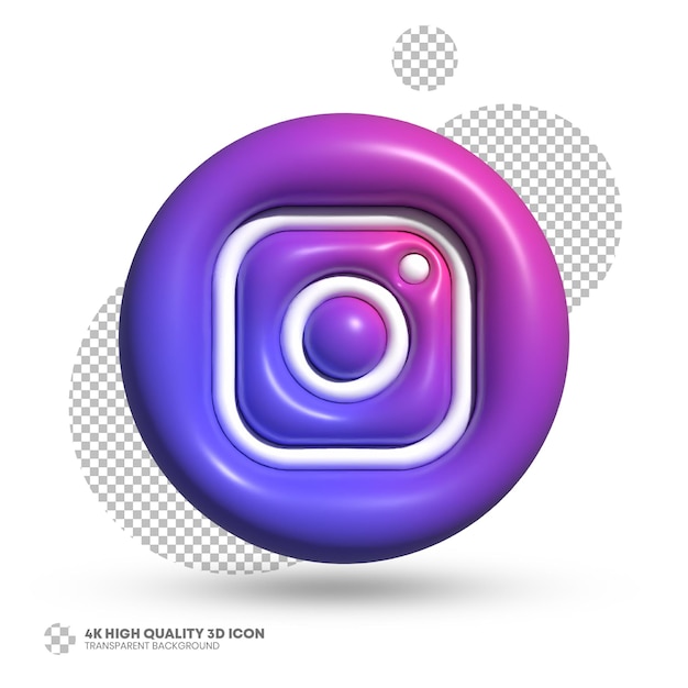 Ikona renderowania 3d mediów społecznościowych Instagram