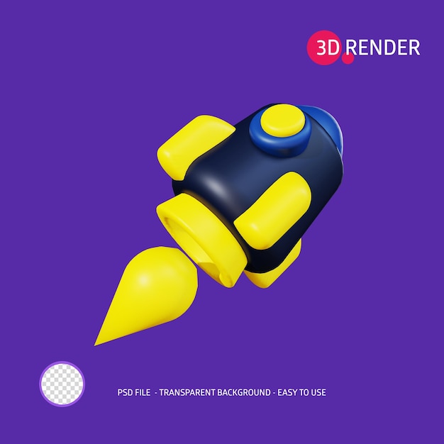 Ikona renderowania 3D Rocket 21