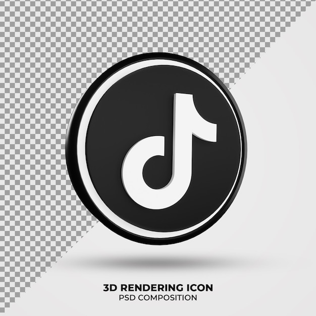 PSD ikona renderowania 3d tiktok