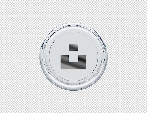 Ikona renderowania 3D Unsplash Srebrny błyszczący