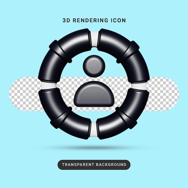 PSD ikona renderowania 3d użytkownika dla mediów społecznościowych
