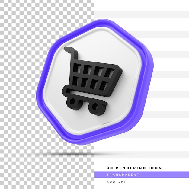 PSD ikona renderowania koszyka 3d
