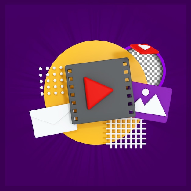 Ikona rozrywki filmowej renderowania 3D