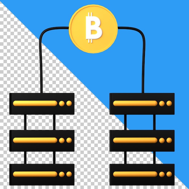 Ikona Serwera Bitcoina Izolowana Na Przezroczystym Tle