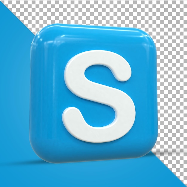 Ikona Skype 3d Social Media Kolorowa Błyszcząca Koncepcja Ikony 3d Renderowanie 3d Dla Kompozycji