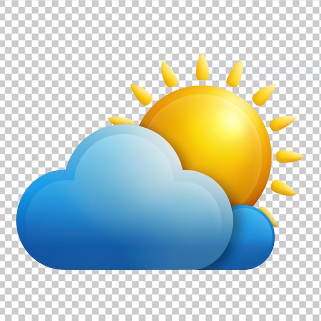 PSD ikona słońca i chmur na przezroczystym tle