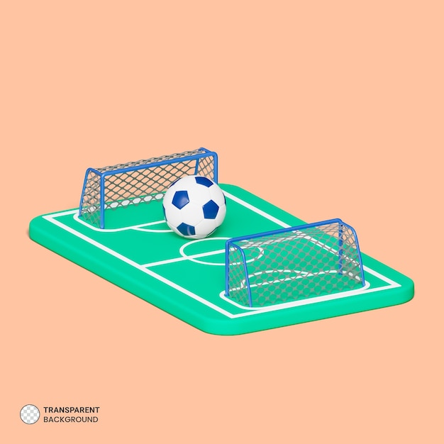 PSD ikona słupka bramki piłki nożnej izolowane renderowanie 3d ilustracja
