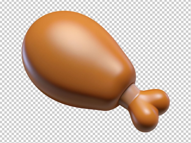 PSD ikona smażonego kurczaka ilustracja 3d