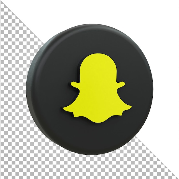 Ikona Snapchat 3d Social Media Kolorowa Błyszcząca Koncepcja Ikony 3d Renderowanie 3d Dla Kompozycji
