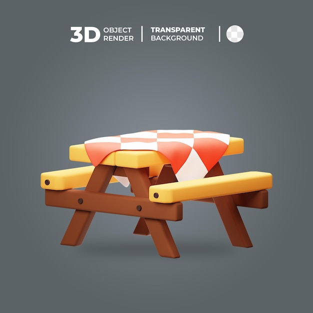 PSD ikona stołu piknikowego 3d