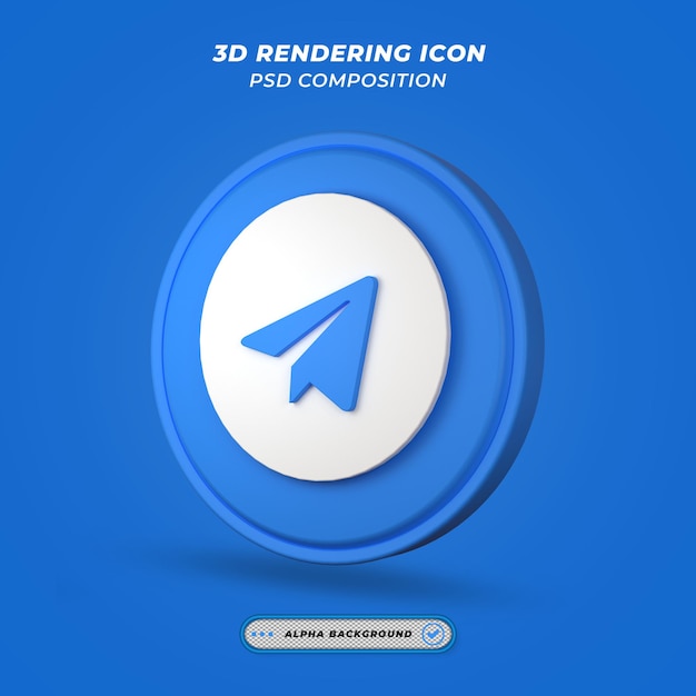 Ikona Telegramu W Renderowaniu 3d