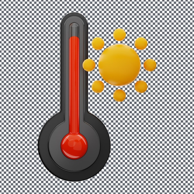 PSD ikona termometru psd 3d na izolowanym i przezroczystym tle