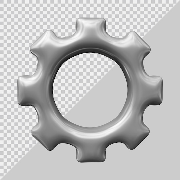 Ikona ustawienia koła zębatego w nowoczesnym stylu 3d