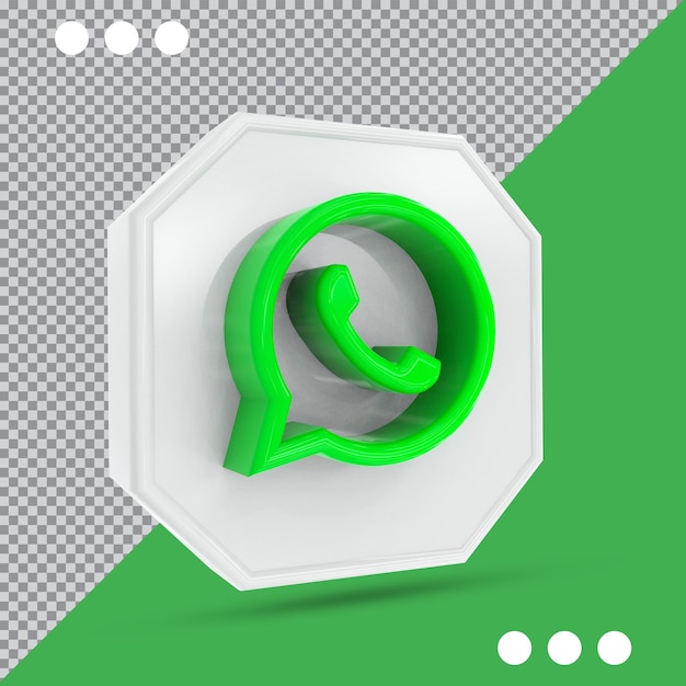 Ikona Whatsapp 3d Logo Kolekcji Mediów Społecznościowych W Nowoczesnym Stylu