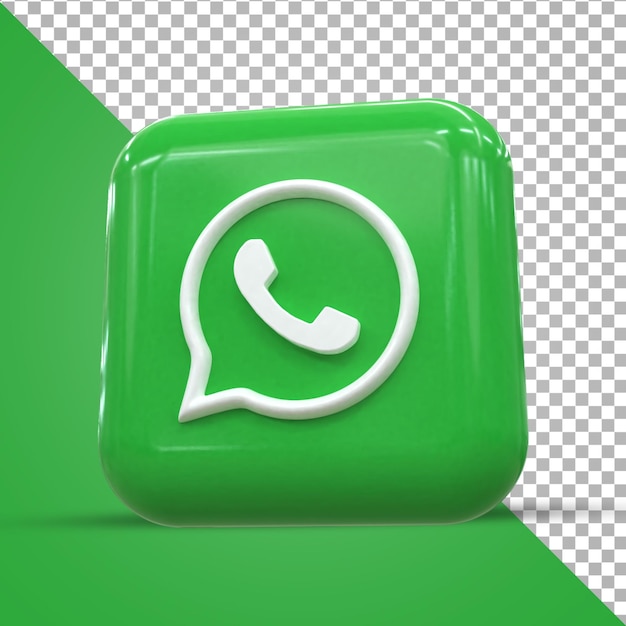 Ikona Whatsapp 3d Social Media Kolorowa Błyszcząca Koncepcja Ikony 3d Renderowanie 3d Dla Kompozycji