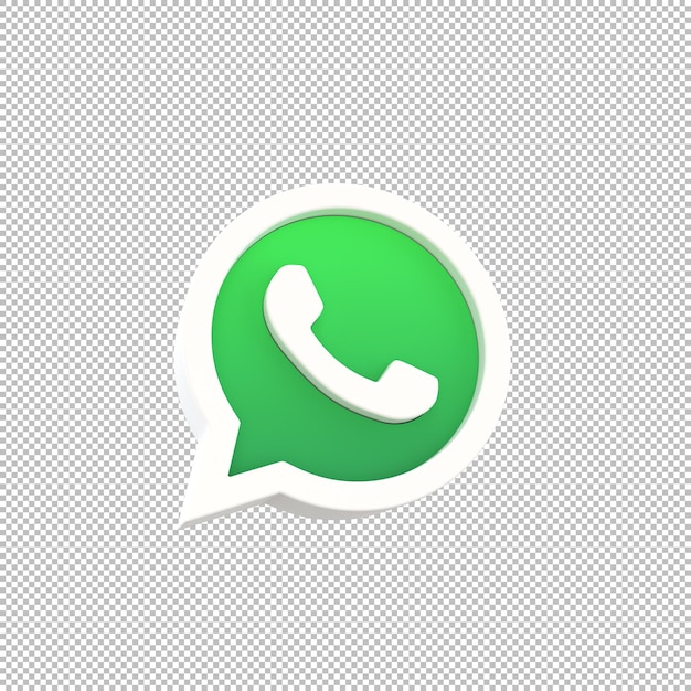 Ikona WhatsApp 3D z matowym wykończeniem na przezroczystym tle