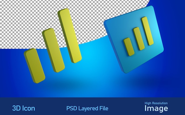 Ikona Wykresu 3d W Warstwowym Pliku Psd