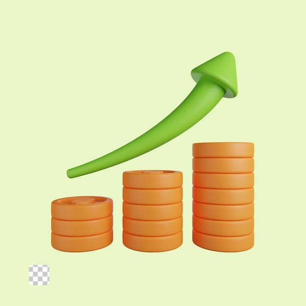 Ikona wzrostu inwestycji 3D