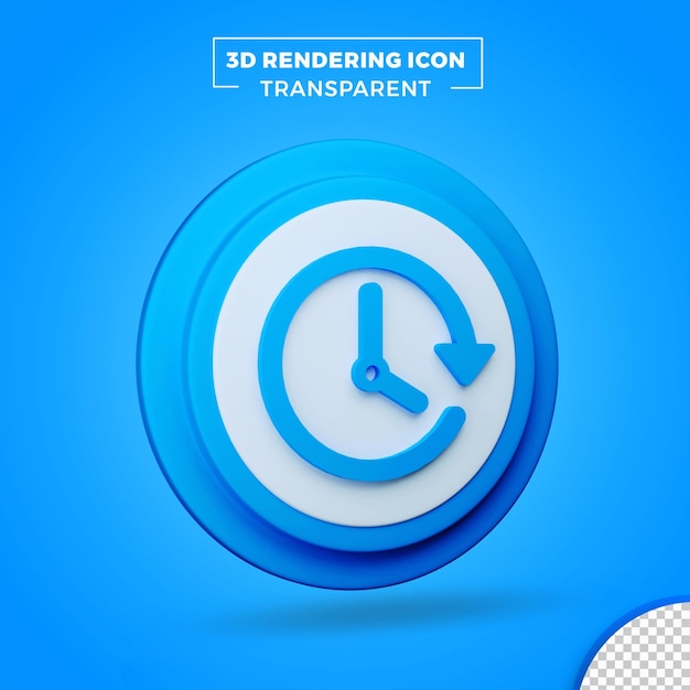 Ikona zegara 3d lub renderowanie zegara cyfrowego Przezroczysty projekt ikony 3d