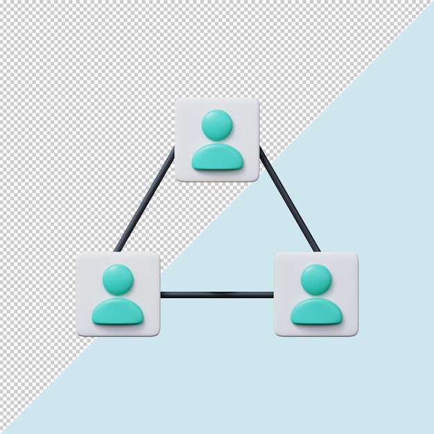 PSD ikona zespołu biznesowego renderowania 3d