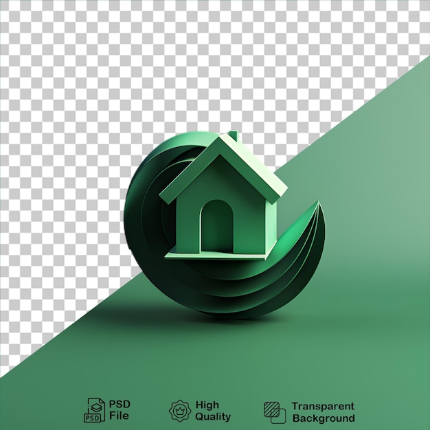 Ikona Zielonego Domu 3d Izolowana Na Przezroczystym Tle Zawiera Plik Png