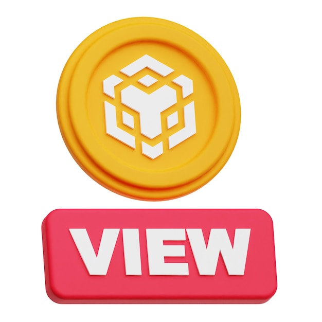 Ikonka 3D kryptowaluty binance wyizolowana na białym tle