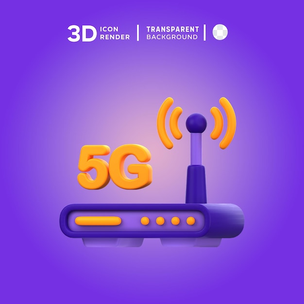 PSD ikonka 3d router 5g ilustracja