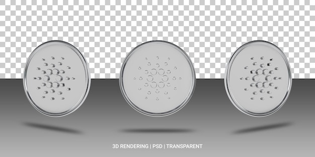 PSD ikonka 3d srebrnej monety cardano