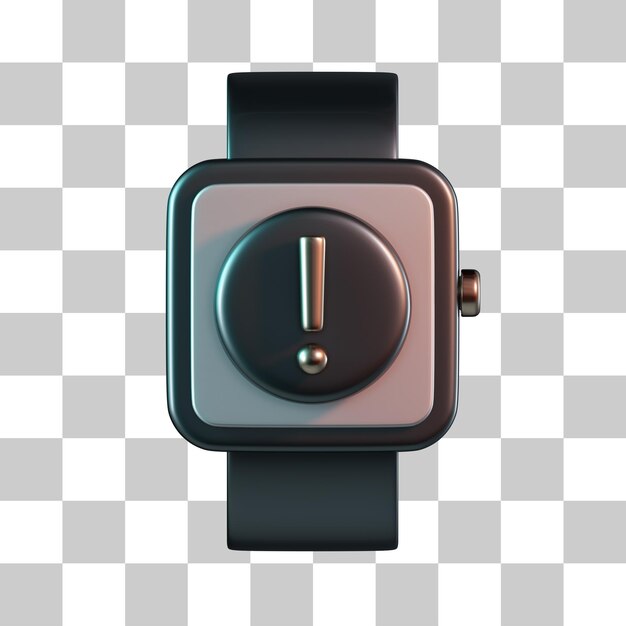 PSD ikonka błędu smartwatch exclamation 3d