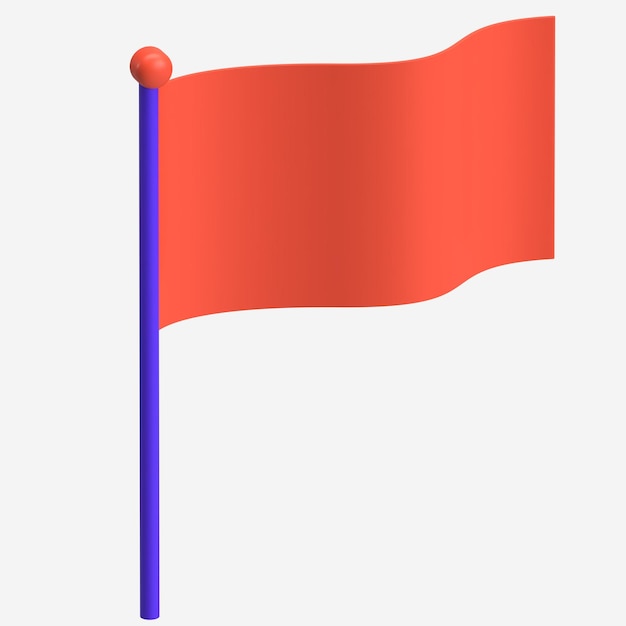 Ikonka czerwonej flagi 3D