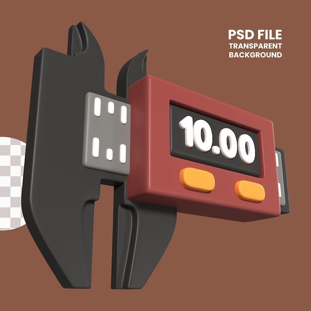 PSD ikonka ilustracji 3d vernier calipers