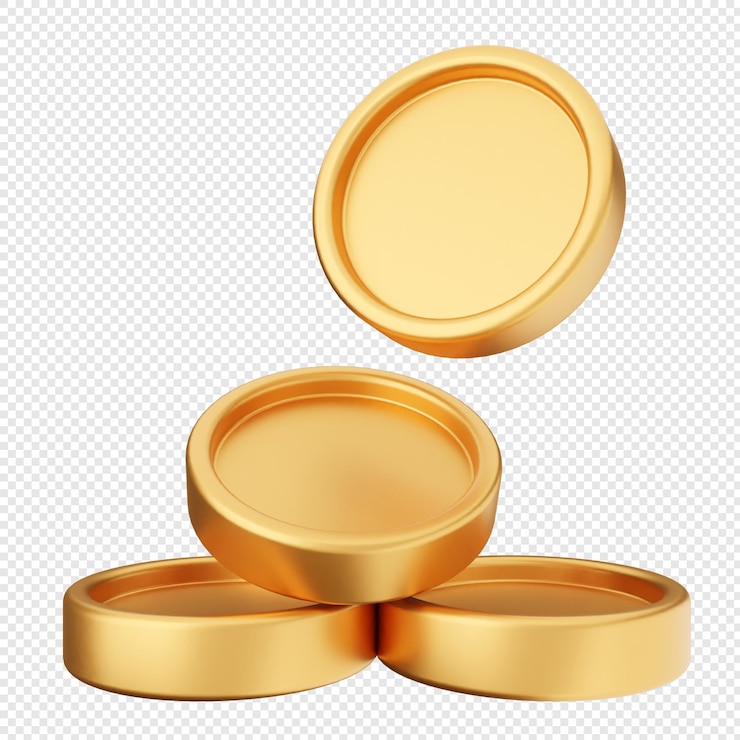 PSD ikonka pieniądza dolara z monetą 3d