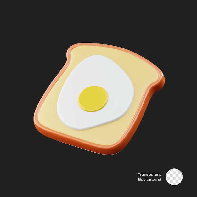 Ikonka smażonych jaj toastów 3D