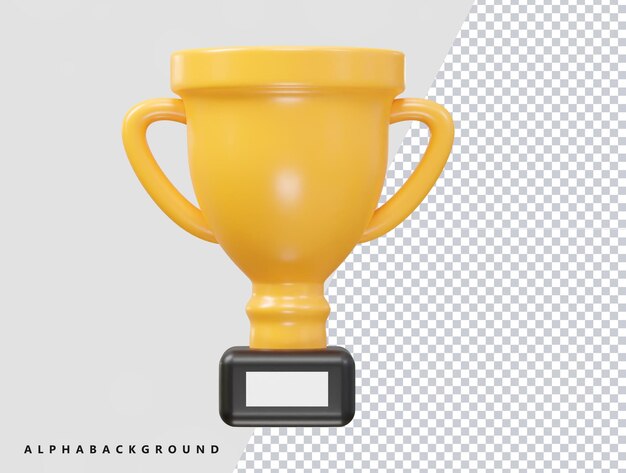 Ikonka trofeum 3d renderowanie przezroczysty element