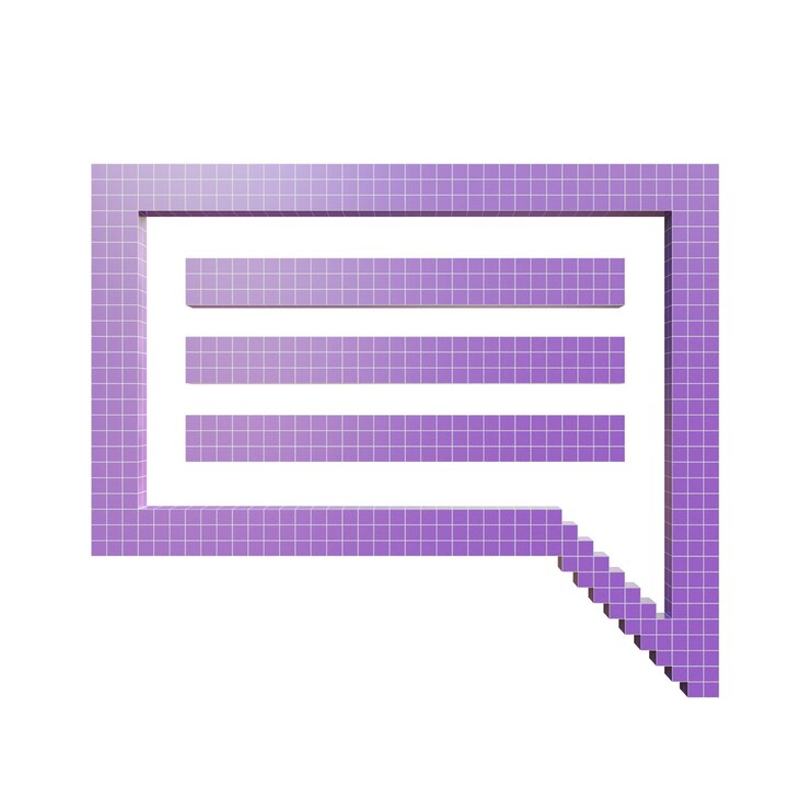 PSD ikonka wiadomości 3d fioletowa ikona 3d png pikselowe ikony ui pack retro voxel ilustracja
