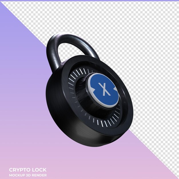 PSD ikonka xdc 3d sieci crypto lock xdc