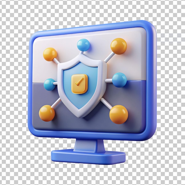 PSD ikonka zabezpieczeń stron internetowych 3d