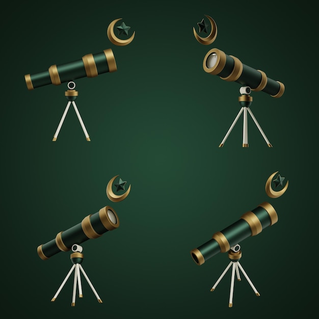 PSD ikony 3d ramadan cztery rogi