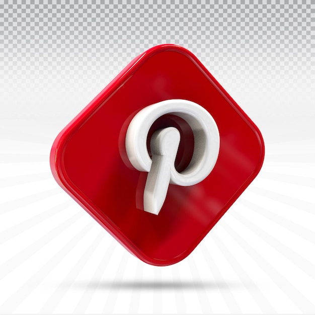 PSD ikony pinterest 3d logo mediów społecznościowych w nowoczesnym stylu