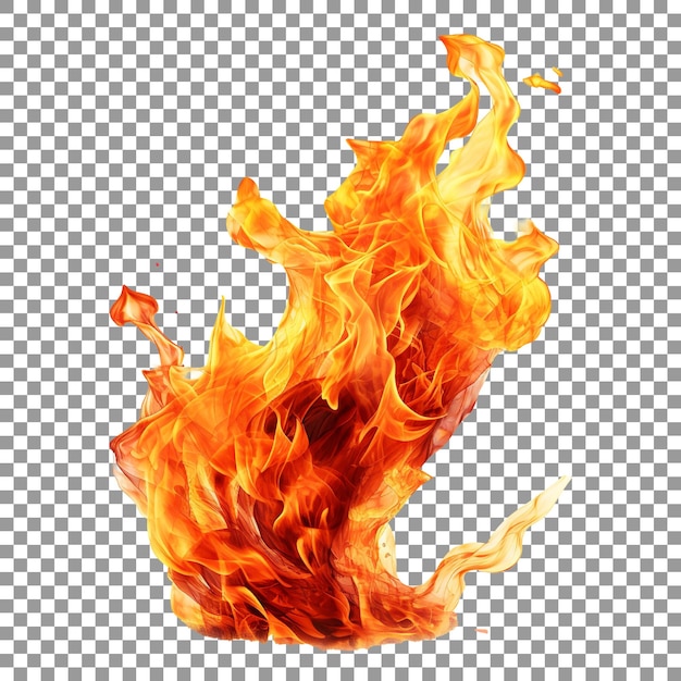 Ildflamme isolert på en transparent bakgrunn