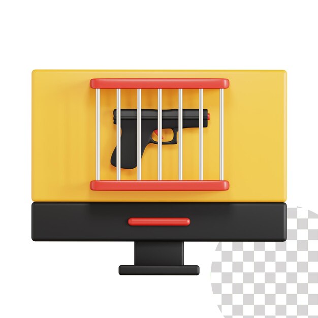 PSD illegal weapon buy 3d illustration