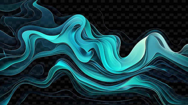 PSD illuminated acrylic waves undulating wave collage texture wa y2k texture shape background decor art