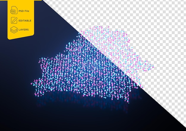 illuminated belarus digital data map pink and blue neon glowing particles 3d illustration